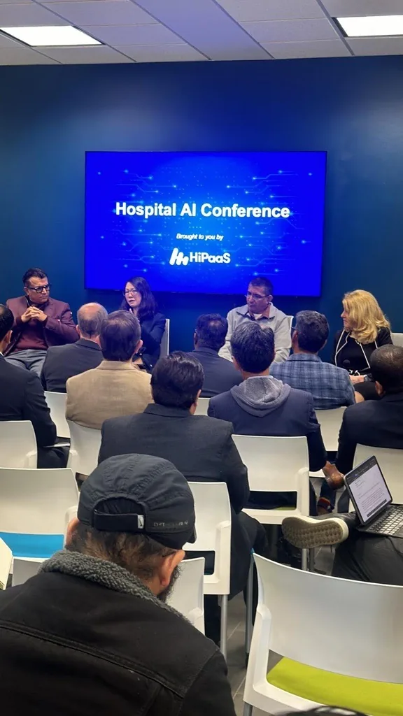 Hospital AI Conference panel and audience